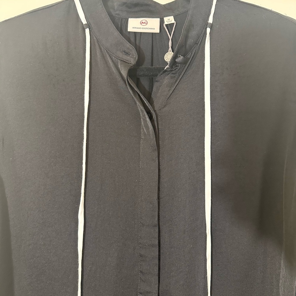 Adriano Goldschmied Winslet blouse button down size M in true black - Picture 6 of 15